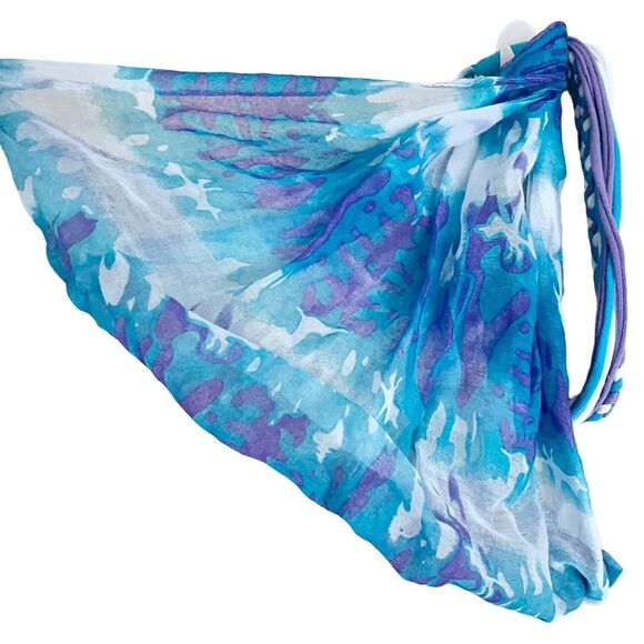 HM Infinity Scarf Lot Braided Slouchy Tie Dye Color Block Stars Chevron Purple - Picture 4 of 15